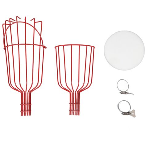 Panier de Cueillette de Fruits Détachable Anti-Rouille, Accessoire Multifonction pour Récolte de Fruits, Compatible avec Tuyaux de 3 cm de Diamètre Rouge (1/5)