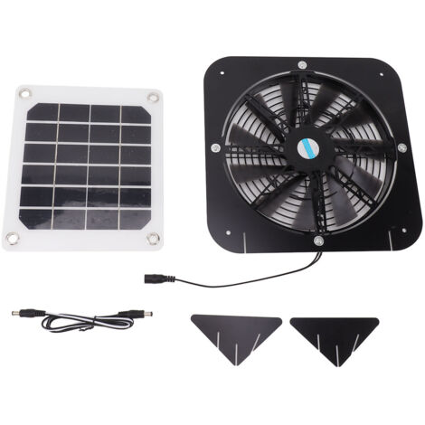 Ventilateur Solaire 100W avec Panneau 13,5 Pouces - Ventilation Étanche pour Chenil et Maison (1/5)