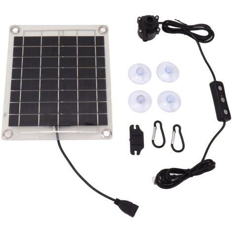 Kit de Pompe Solaire Submersible 20W pour Fontaine, Bassin, Irrigation - Débit Ajustable avec Interrupteur