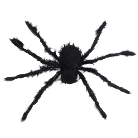 Araignée Halloween Lumineuse 125cm avec Yeux Violets, Décoration Effrayante pour Jardin et Maison Hantée, Alimentée par Piles CR2032 (1/5)