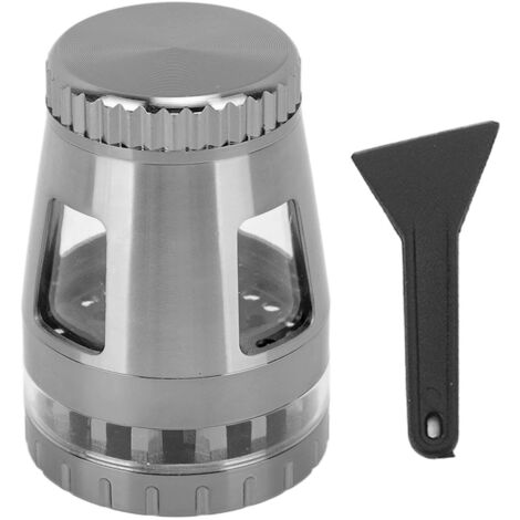 Moulin à épices manuel en alliage de zinc, portable et anti-rouille, pour herbes sèches et noix, couleur gris argenté (1/5)