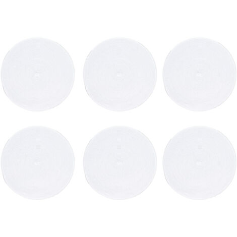 6 Pièces Dessous de Plat Ronds Tressés Blancs - Isolation Thermique, Faciles à Nettoyer - Accessoire Polyvalent pour Décor de Cuisine et Salle à Manger (1/5)