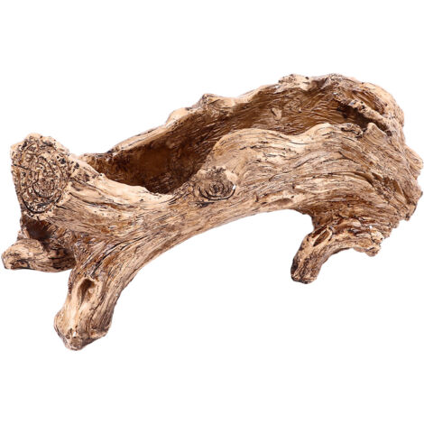 Pot de Fleurs Vintage en Résine Imitation Bois Flotté pour Succulentes, Décoration Maison et Jardin (1/5)