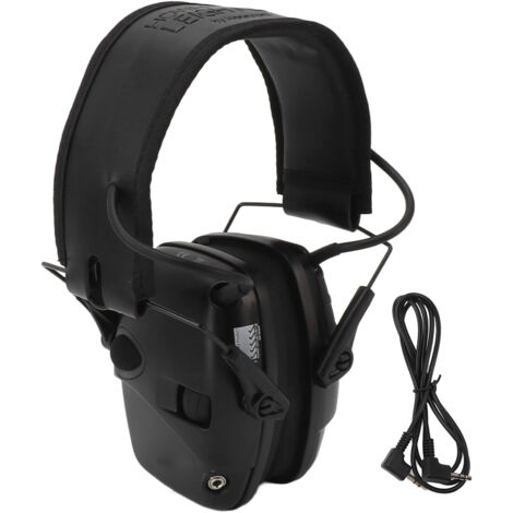 Protection Auditive Électronique Anti-Bruit Walker avec Réduction de Bruit, Réglable et Pliable, Noir (1/5)