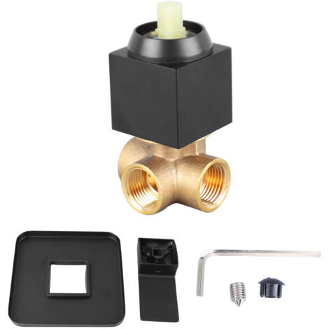 Robinet de Douche Murale Noire 3 Voies, Fonction Unique, Kit Encastré pour Baignoire en Cuivre, Forme Carrée (1/5)
