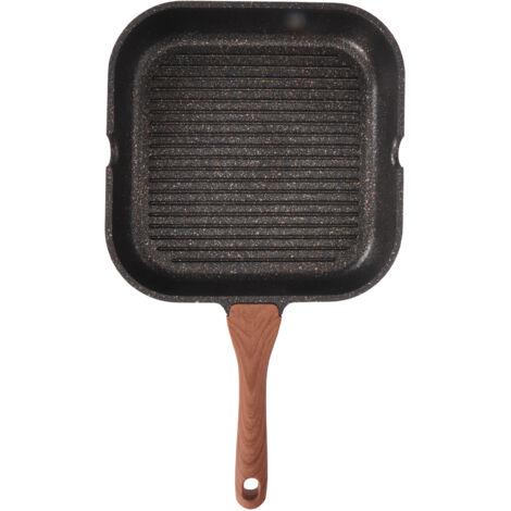 Poêle à Griller Aluminium Induction Carrée pour Steak Maison Antiadhésive (1/5)