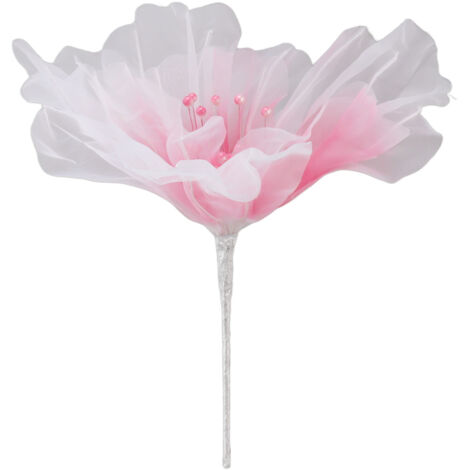 Fleur en Organza Réutilisable 50 cm Diamètre Couleurs Vives pour Mariage Photographie Rose Rouge Fait Main (1/5)