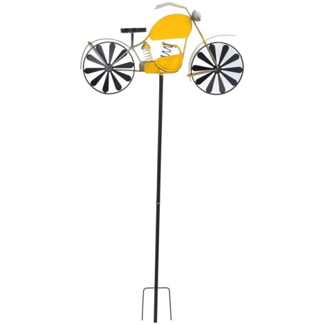 Girouette Vintage pour Motoculteur, Décoration de Jardin Rustique en Jaune (1/5)