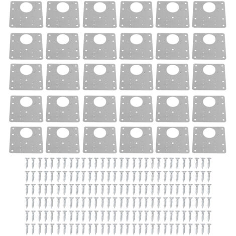 Kitchen Cabinet Hinge Repair Plate, 30Pcs Stainless Steel Hinge Reinforcement Board Kit, Durable and Precise (1/5)