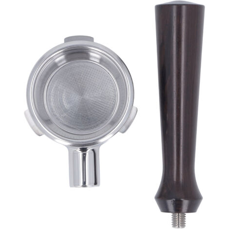 Portafiltre Sans Fond 58mm en Acier Inoxydable avec Poignée en Bois Massif et Panier Détachable pour Barsetto F - Palissandre Rouge (1/5)