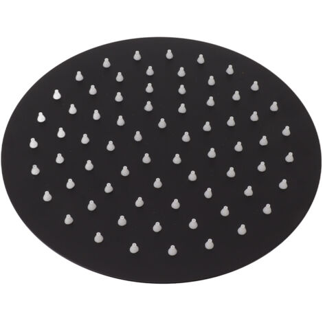 Tête de douche pluie fine en acier inoxydable, modèle cascade fixe noir ronde 20 cm (1/5)