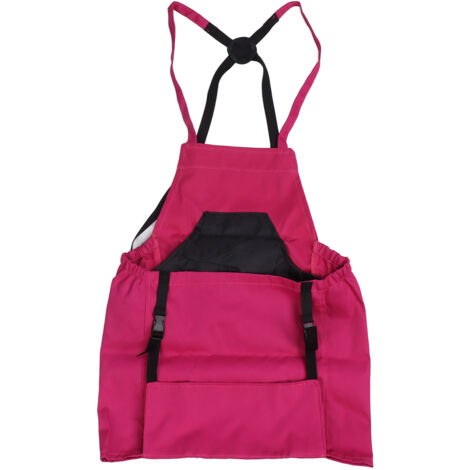 Tablier de Cueillette avec Poche Grande Capacité en Oxford, Détachable pour Verger et Jardin, Rouge Rose (1/5)