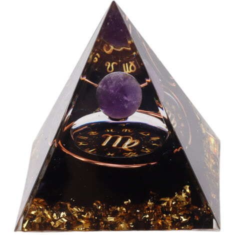 Pyramide Orgonite 5cm pour Énergie Positive, Méditation et Chakra - Générateur d'Énergie Zodiac Vierge (1/5)