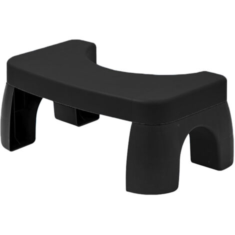 Tabouret de Toilette Anti-Dérapant pour Améliorer la Posture - Tabouret Accroupi en PP pour Bureau Noir (1/5)