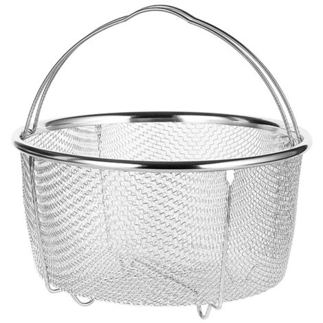 Panier vapeur en acier inoxydable avec poignées confortables, résistant à la chaleur, idéal pour cuisson vapeur en cuisine, dimensions 18x18cm