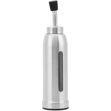 Bouteille distributeur d'huile d'olive en acier inoxydable 304 avec bec verseur et fenêtre transparente pour cuisine (1/5)