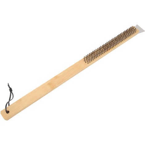 Brosse de Nettoyage pour Four à Pizza en Bambou avec Grattoir et Trou de Suspension (1/5)