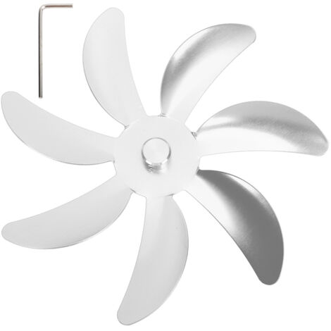 Ventilateur de cheminée 7 pales en alliage d'aluminium, installation facile, remplacement universel pour ventilateurs de foyer, couleur argent (1/5)