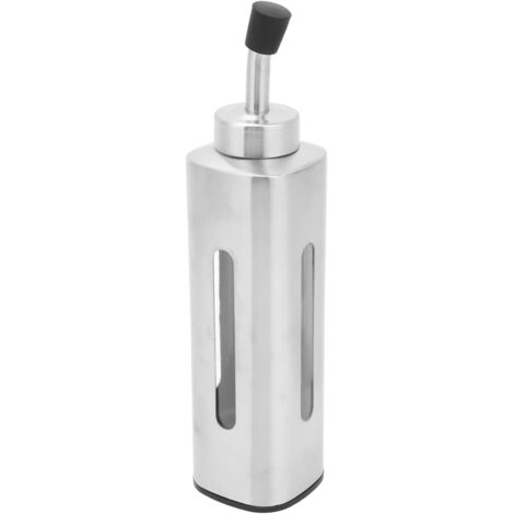 Bouteille distributeur d'huile d'olive en acier inoxydable 304 avec bec verseur et fenêtre transparente pour cuisine (1/5)