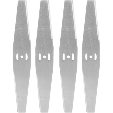 Jeu de 4 lames en acier inoxydable pour tondeuse à gazon électrique, coupe-herbe et outil de désherbage de jardin. (1/5)