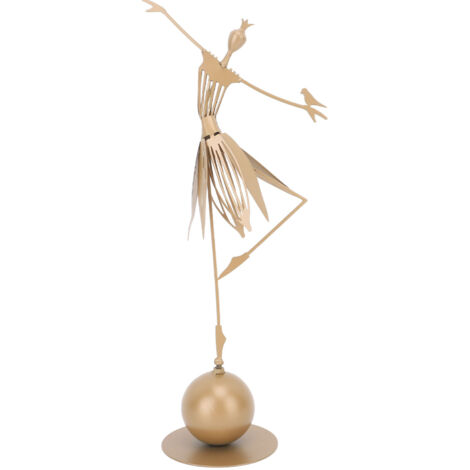 Statue Fille Danseuse en Métal pour Jardin, Décoration Extérieure Balcon Terrasse Pelouse (1/5)