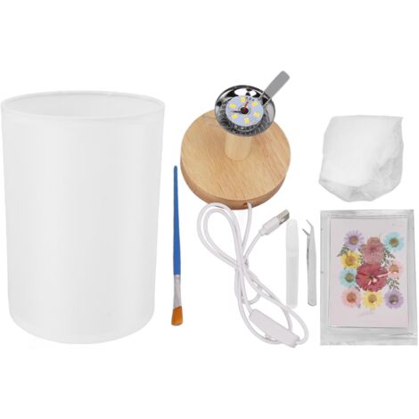 Lampe de chevet fleurs séchées en relief, éclairage doux pour chambre, salon ou bureau - Modèle 5 (1/5)