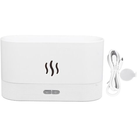Diffuseur d'Humidité Flamme Colorée 7 Couleurs avec USB et Fonction Aromathérapie Blanc (1/5)