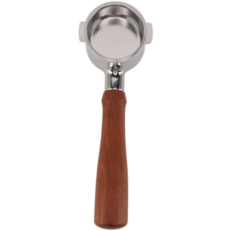 Portefiltre nu 51 mm en acier inoxydable 304 avec manche en bois pour machine à café Delonghi (1/5)