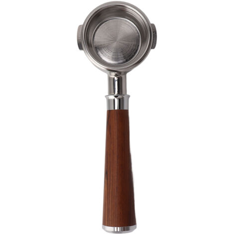 Portafilter Nu Sans Fond 58mm Universel Machine à Café Double Oreilles Acier Inoxydable Type A Branche Acide Rouge (1/5)