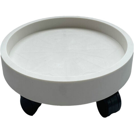 Plateau de Pot de Fleurs avec Roues Blanches 30 cm - Roues Rotatives Amovibles pour Balcon (1/5)