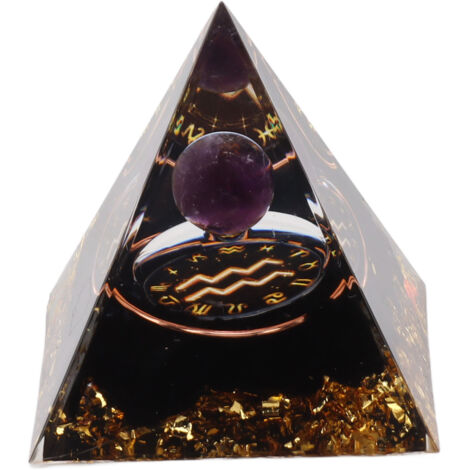 Pyramide Orgonite 5cm pour Énergie Positive - Générateur de Chakra et Méditation - Pierre de Guérison pour Signe du Verseau (1/5)