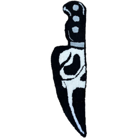 Tapis Tête de Mort Couteau Horreur Décor Maison Résistant Laine 88.9CM (1/5)
