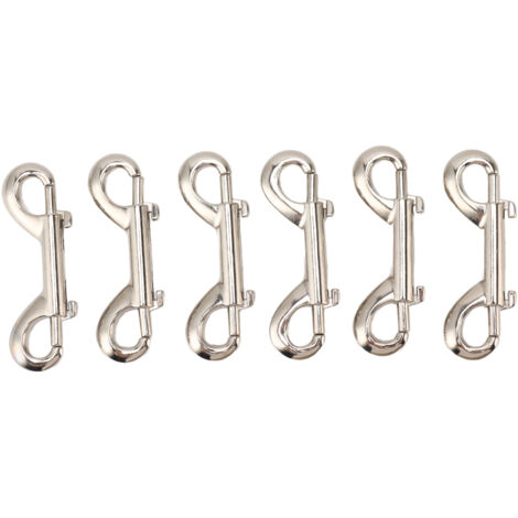 6 Pièces Mousquetons Double Métal Lourd en Alliage de Zinc pour Attache Chien, Équitation et Garage