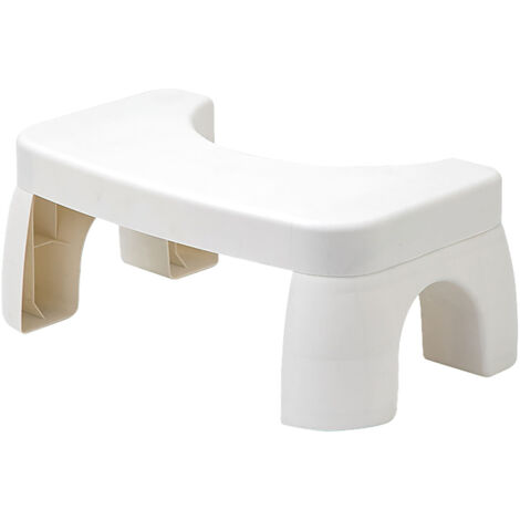 Tabouret de Toilette Anti-Dérapant pour Améliorer la Posture - Tabouret Accroupi en PP pour Bureau, Blanc (1/5)