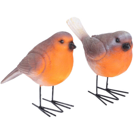 2 Pièces Oiseaux Décoratifs en Résine Simulation pour Jardin Intérieur Extérieur Art Artisanal (1/5)
