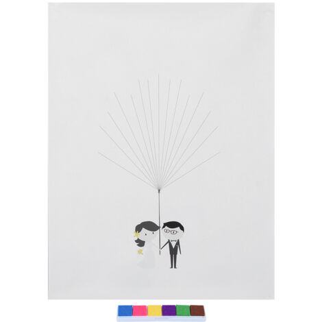 Tableau d'empreintes pour mariage DIY - Décoration personnalisée couple (1/5)