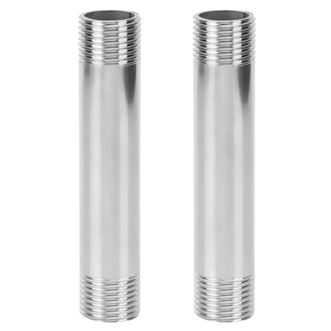 2 Pièces Raccords de Plomberie en Acier Inoxydable, Raccords Filetés de Même Diamètre, Tuyau de Raccord Fileté Mâle G3/4, Tige d'Extension de 10 cm (1/5)