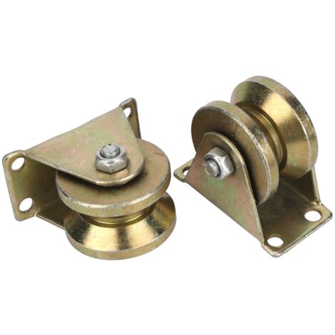 2 Roues Galets à Rainure en V pour Portail Coulissant, Rail de Guidage pour Portes Industrielles Lourdes (1/5)