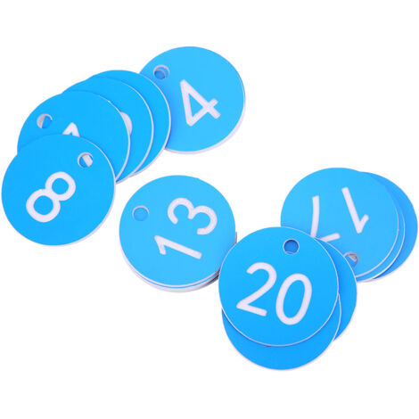 Étiquettes numérotées suspendues pour apiculture et élevage, 1-20 par pack, fournitures d'élevage en bleu (1/5)