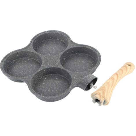Poêle à Omelette 4 Trous Antiadhésive, Crêpière pour Cuisinière à Induction et Gaz (1/5)