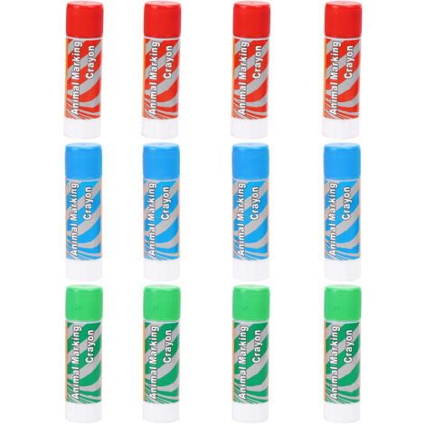 12 Crayons de Marquage pour Bétail, Couleurs Vives Rouge Vert Bleu pour Porcs et Animaux de Ferme (1/5)
