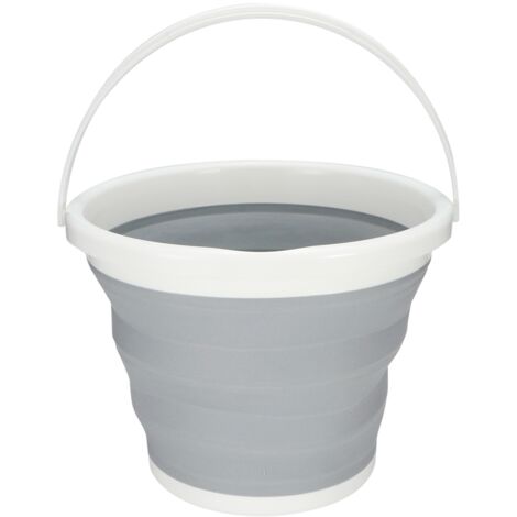 Seau pliable 10L portable pour camping, pêche, lavage auto et voyages (1/5)