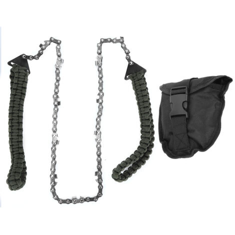 Scie à chaîne manuelle portable en acier haute teneur en carbone, outil de survie pour coupe et élagage en randonnée camping chasse (1/5)
