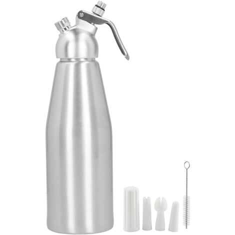 Mousseuse à crème 1000ML en alliage d'aluminium avec 3 buses à décorer pour pâtisserie et desserts DIY (1/5)