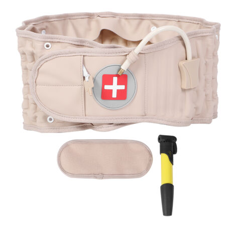 Ceinture lombaire gonflable pour soulager les douleurs dorsales et la tension - Massage du dos et soutien lombaire - Taille unique beige