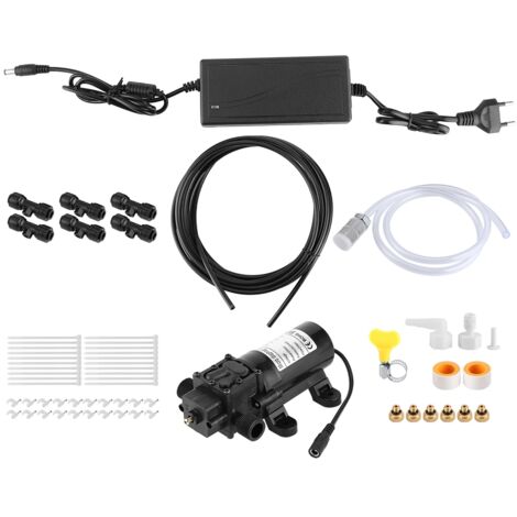 Système de Brumisation Basse Pression Électrique 6m avec 6 Buses pour Jardin, Terrasse ou Serre, Prise EU 110‑240V