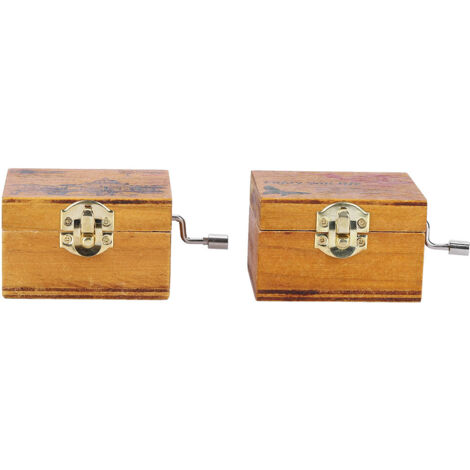 2 Pièces Boîte à Musique à Manivelle en Bois, Décoration Maison Cadeau Anniversaire Noël Enfant (Château Oiseau) (1/5)