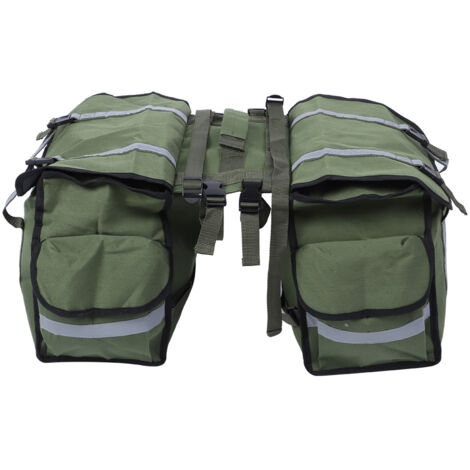Sacoche de selle imperméable en toile cirée pour vélo, avec bandes réfléchissantes et porte-bagages arrière. (1/5)