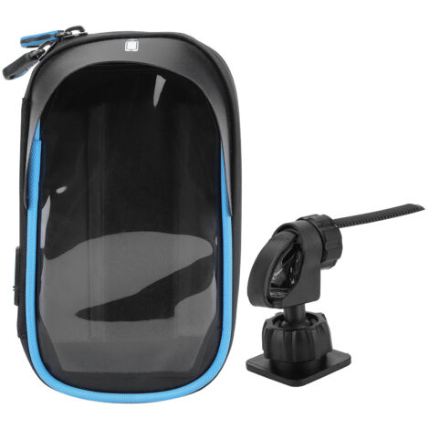 Support téléphone vélo étanche universel, Pochette avant avec support pour smartphone, Accessoire cyclisme noir et bleu - 6 pouces (1/5)
