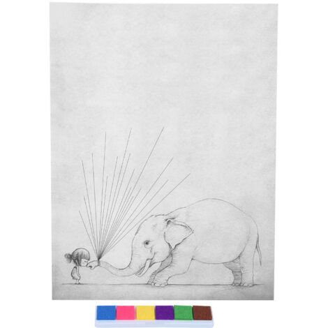 Peinture d'empreintes éléphant ballon bricolage - Décoration murale créative pour la maison (1/5)